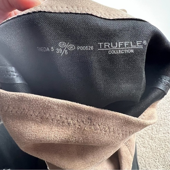 Truffle Collection Boots womens 8.5 Tan Knee High Theda Clear Heel Pull On - Picture 9 of 10